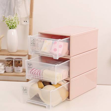 內(nèi)衣收納盒衣柜儲(chǔ)物箱抽屜式收納柜透明首飾整理箱塑料收納箱